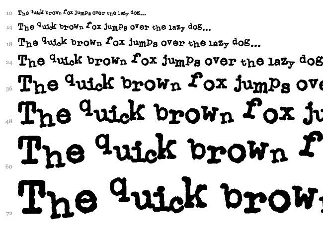 Dirty Classic Machine font waterfall